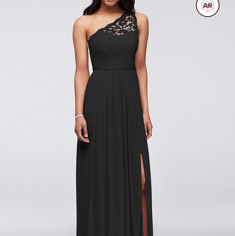 Long black one shoulder dress
